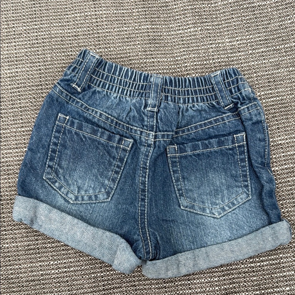 Koala Kids Blue Denim Shorts with USA Red White and Blue Star Embroidery - Picture 4 of 4